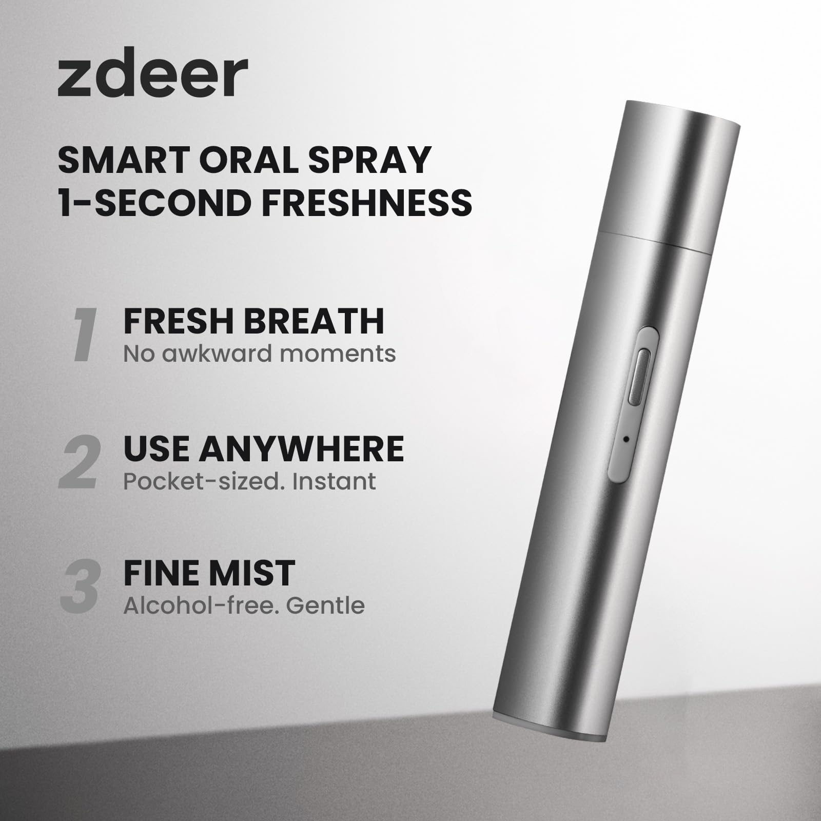 ZDEER Fresh Smart Oral Spray – Probiotic Breath Freshener, USB Rechargeable