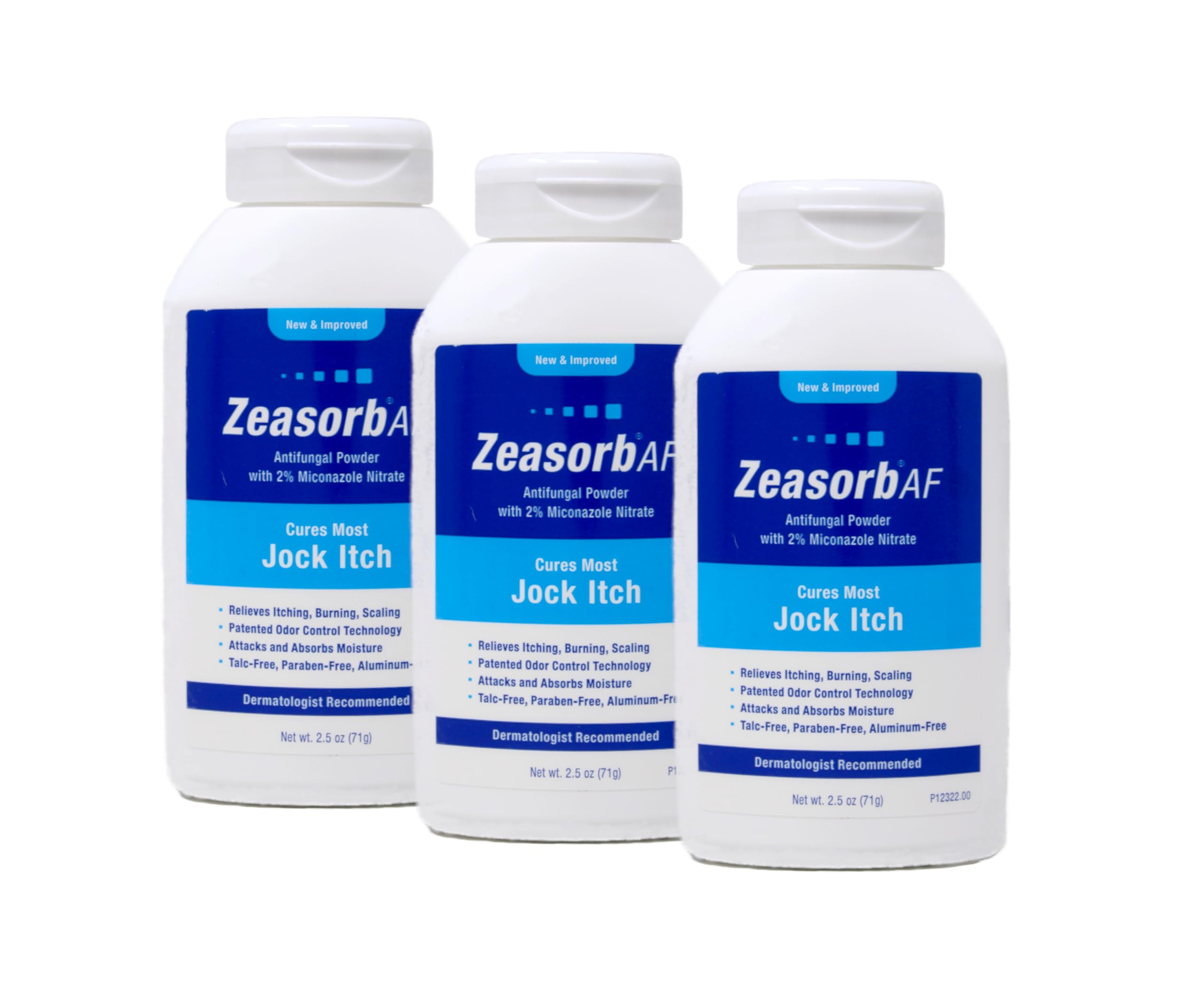 Zeasorb Antifungal Treatment Powder 2.5 oz – 3 Pack (Fragrance-Free, Moisture Control)