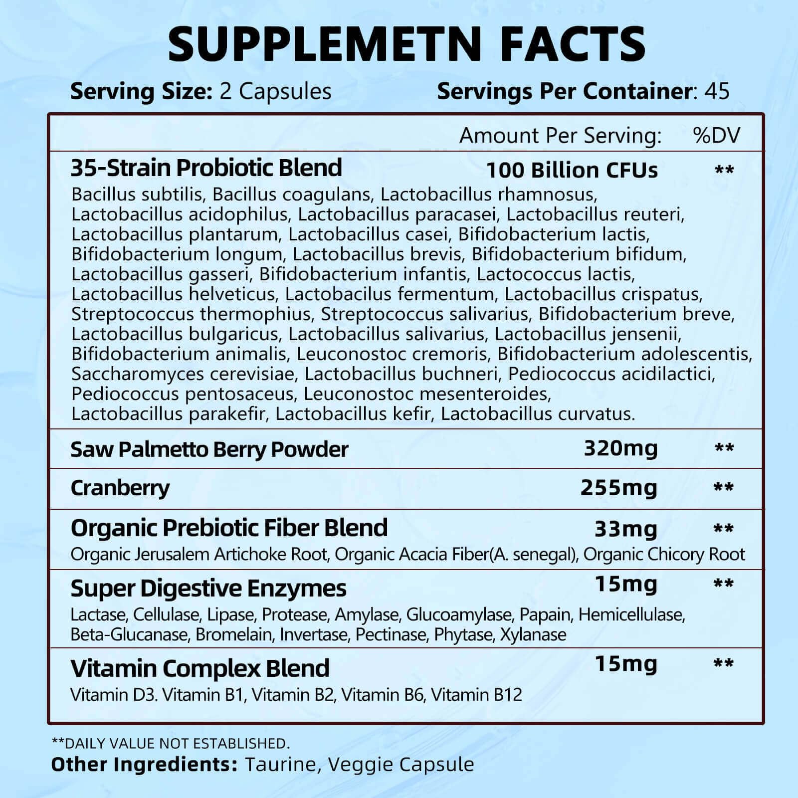 ZEBORA Probiotics for Men 100B CFU - Digestive Health & Prostate Support, Saw Palmetto, 90 Veg Capsules