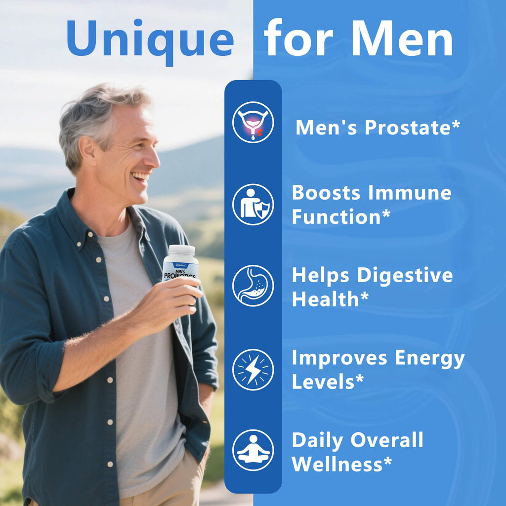 ZEBORA Probiotics for Men – 100 Billion CFU, Gut Health & Prostate Support, Cranberry & Saw Palmetto, 180 Caps