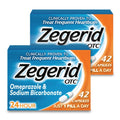 Zegerid OTC 24-Hour Heartburn Relief | Omeprazole 20mg + Sodium Bicarbonate | Two 42ct Cartons