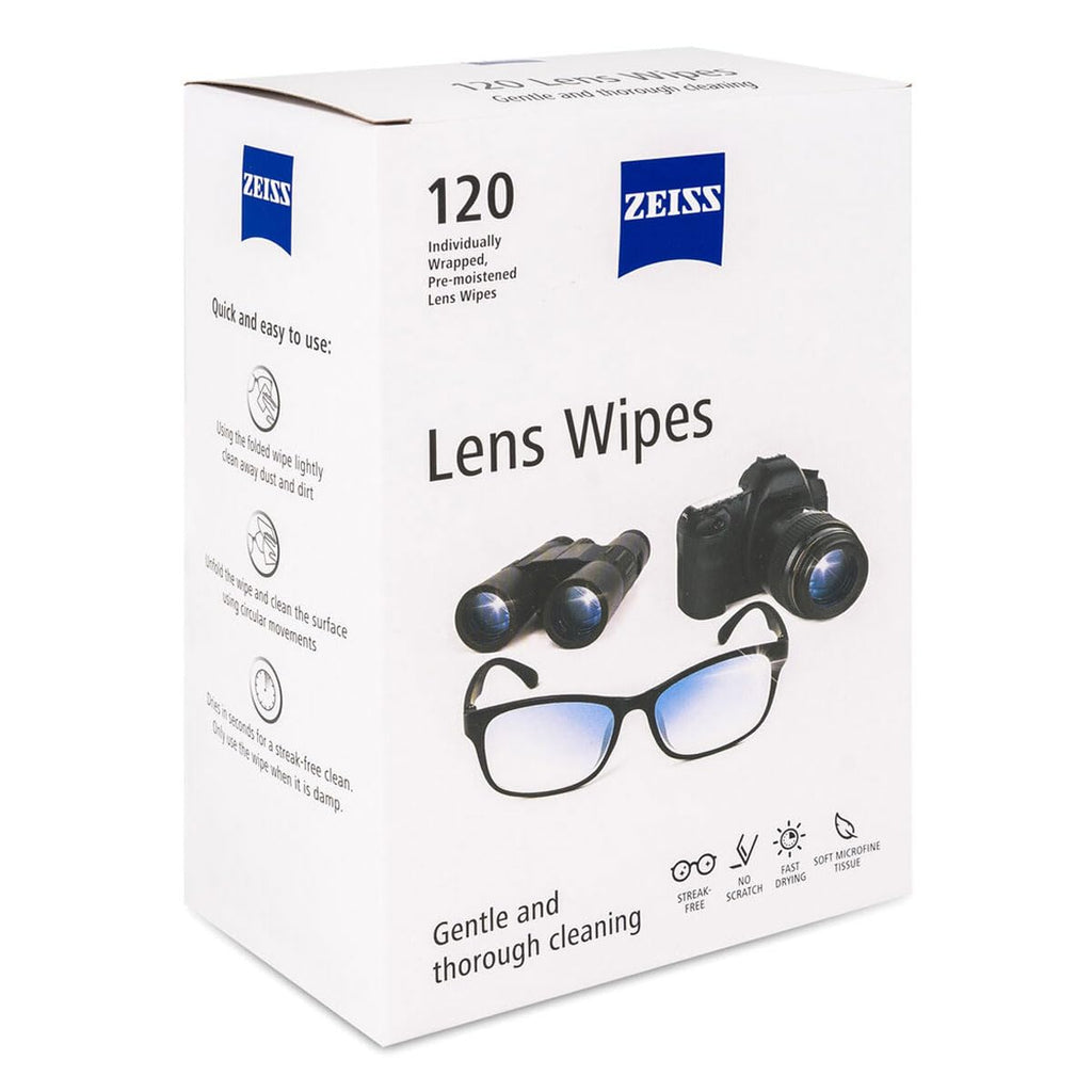 ZEISS Lens Cleaning Wipes, 120 Count - Pre-Moistened, Individually Wrapped for Coated Glass