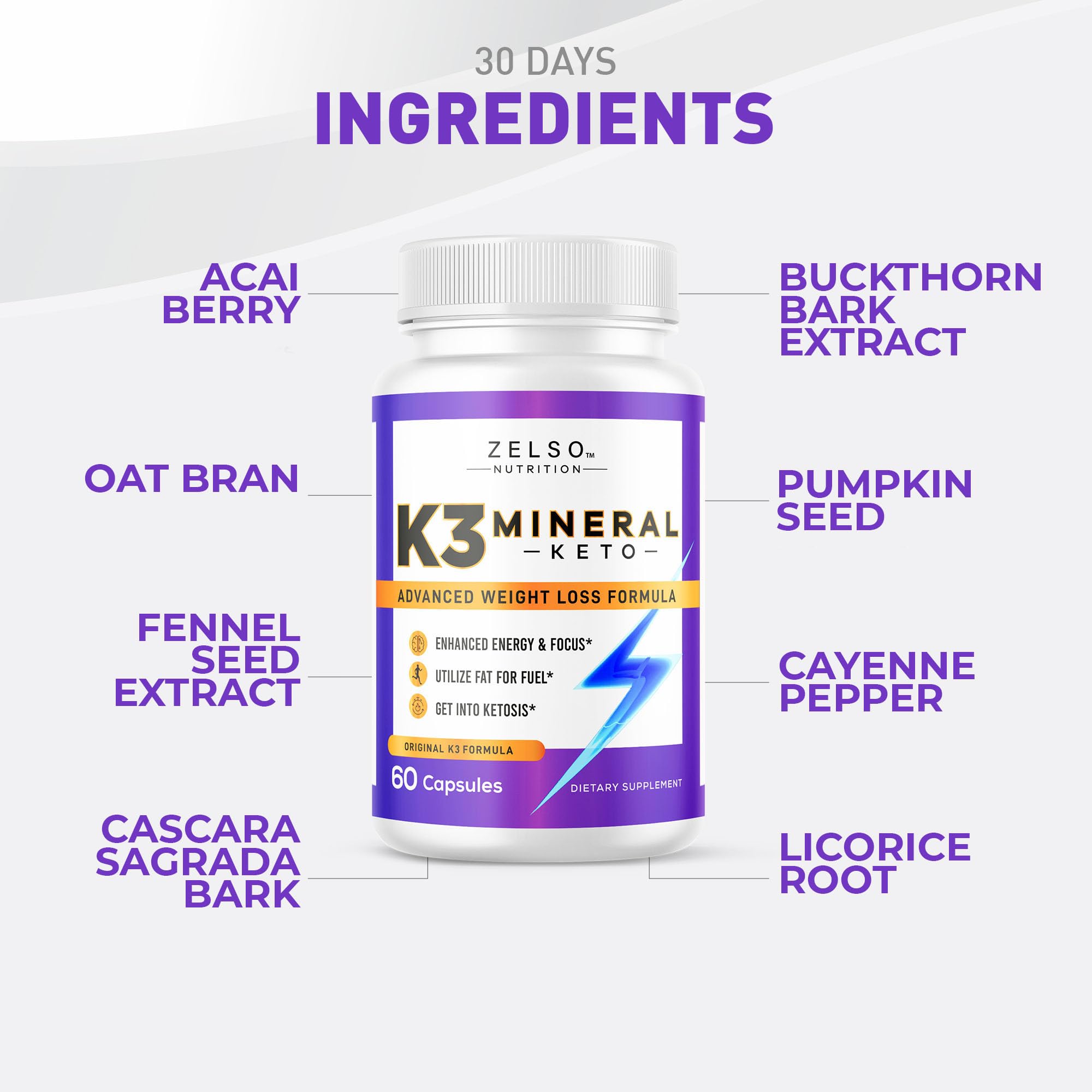 ZELSO K3 Mineral Pills (2 Pack) for Keto Support – Vegan, USA Made