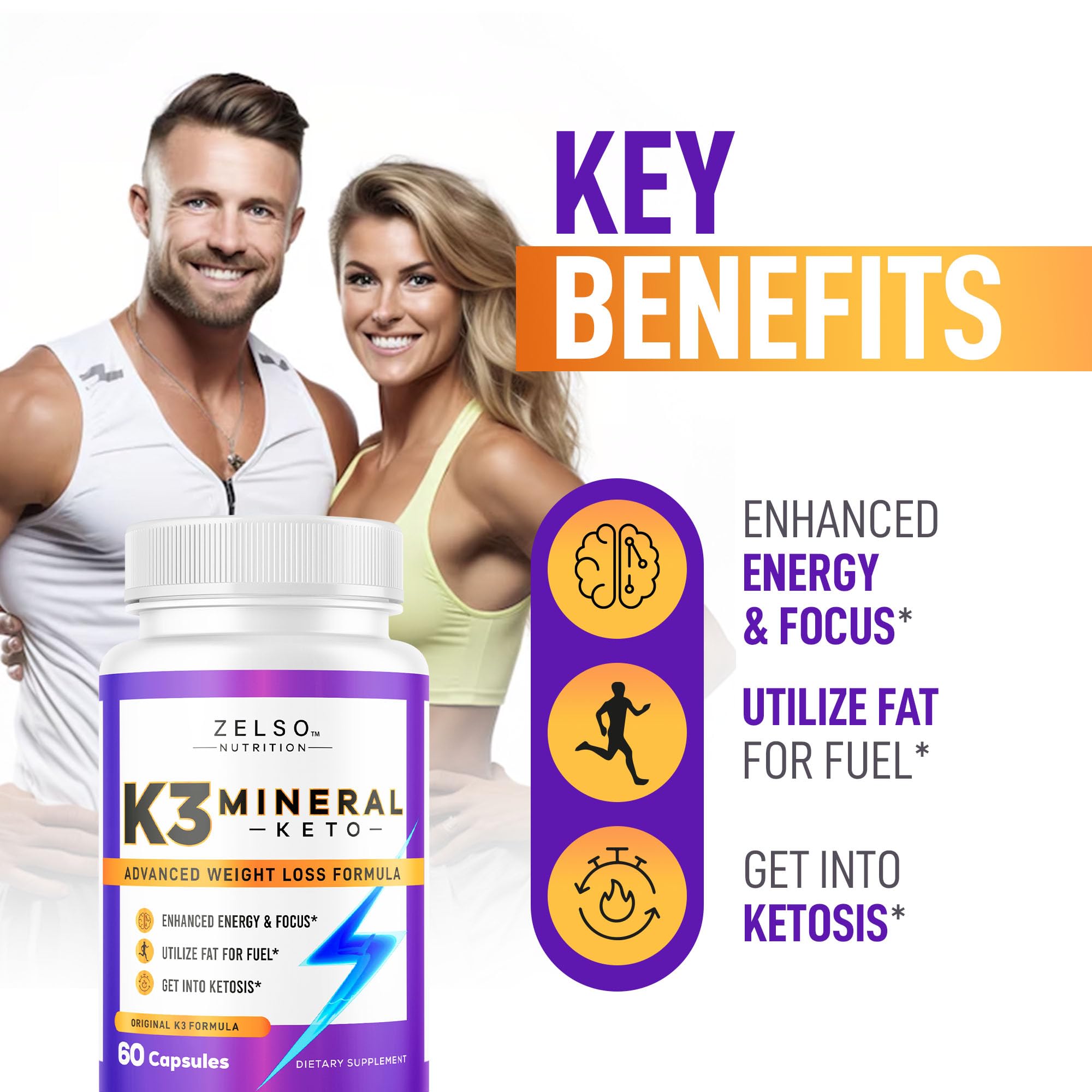 ZELSO K3 Mineral Pills (2 Pack) for Keto Support – Vegan, USA Made