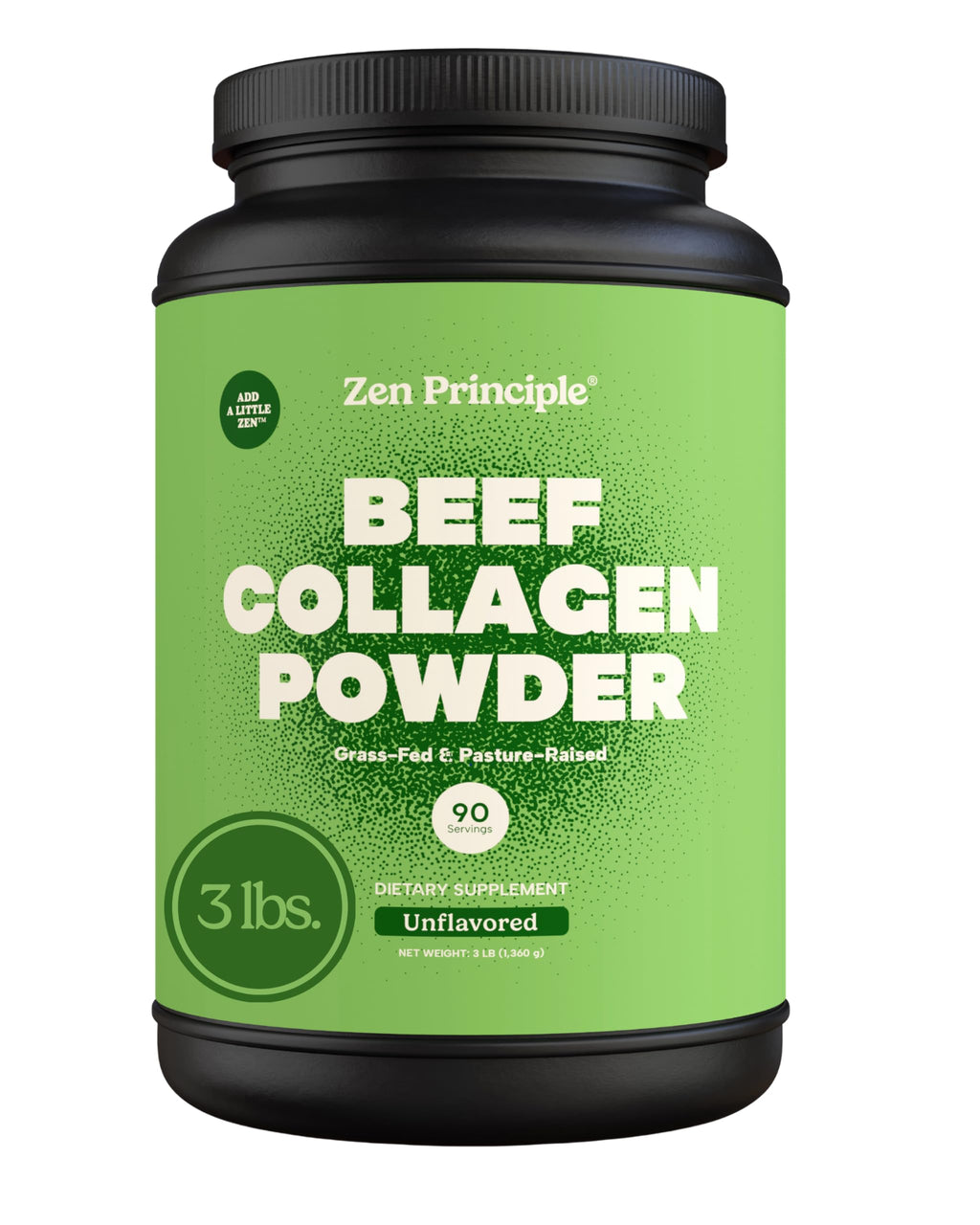 Zen Principle Grass-Fed Collagen Peptides — 3 lb Agglomerated Hydrolyzed Powder | Paleo & Keto Friendly