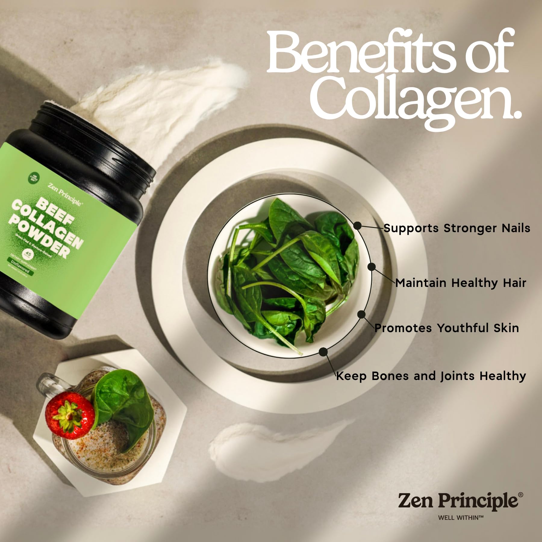 Zen Principle Grass-Fed Collagen Peptides 5 lb – Anti-Aging Protein Powder