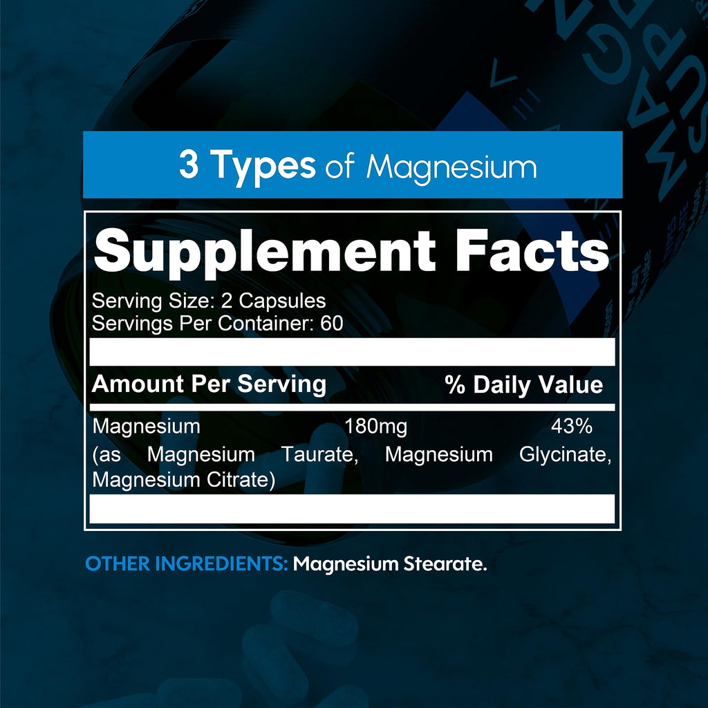 Zenavea Triple Magnesium Complex - 120 Vegan Capsules (180mg Mg)