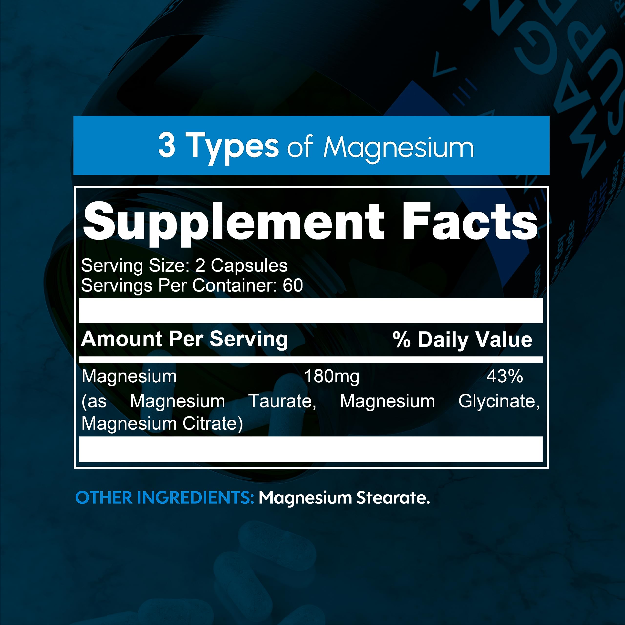Zenavea Triple Magnesium Complex - 120 Vegan Capsules (180mg Mg)
