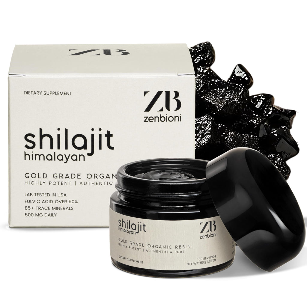 Zenbioni Pure Himalayan Shilajit Resin 50g – 85+ Minerals, 50% Fulvic Acid, Lab Tested