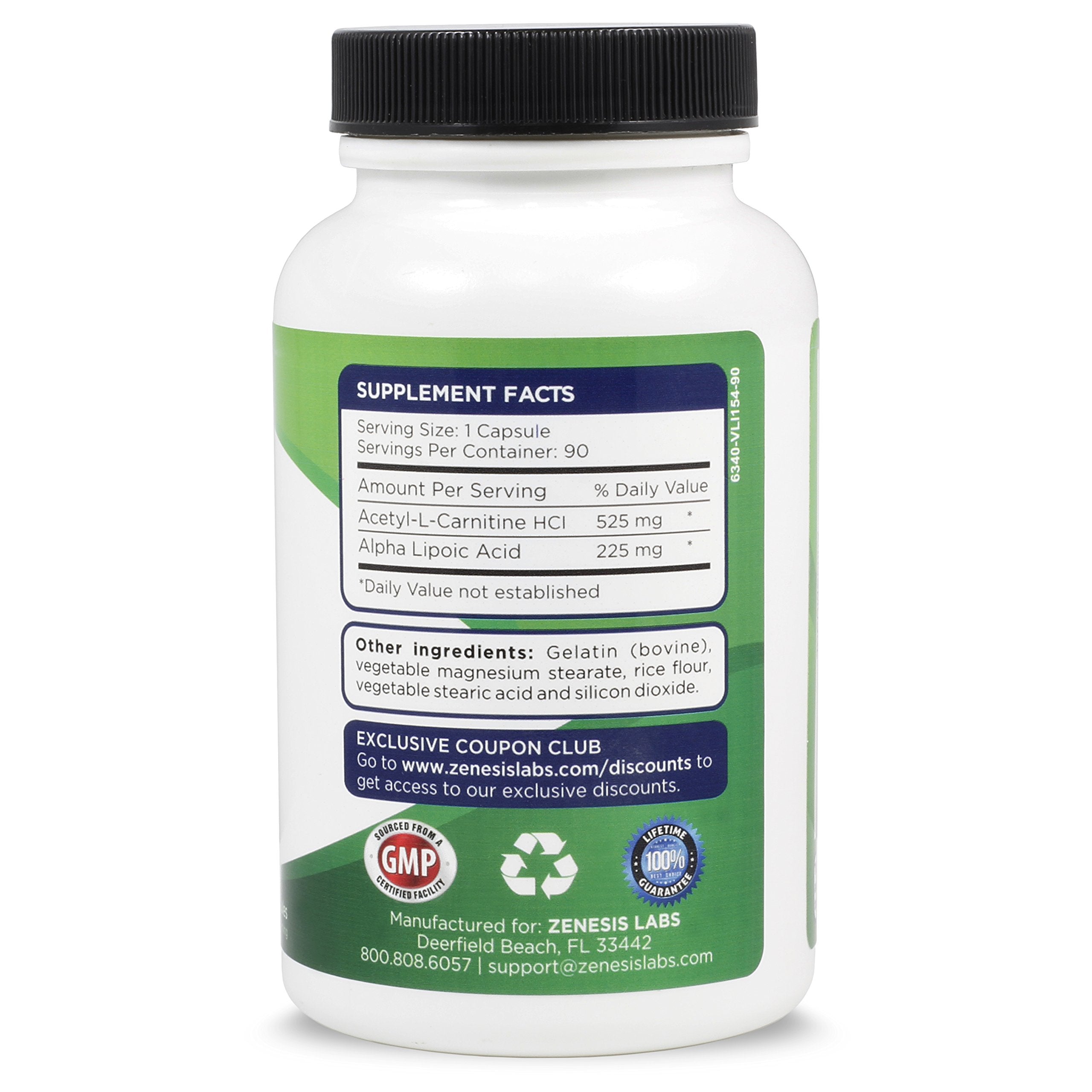 Zenesis Labs Acetyl L-Carnitine with Alpha Lipoic Acid - 90 Capsules