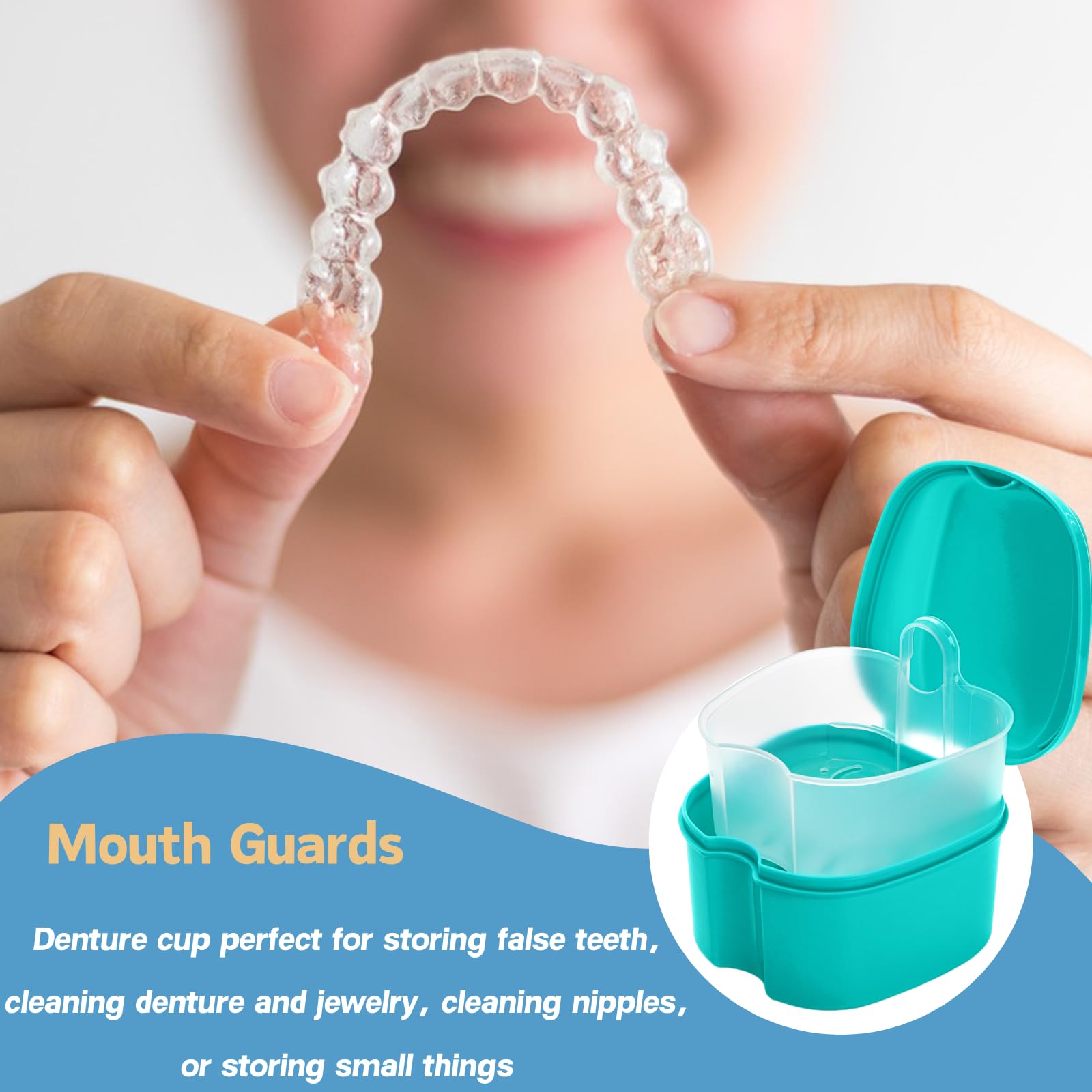 ZENFUN 20-Pack Denture Cases | Bulk Denture Box with Strainer Basket