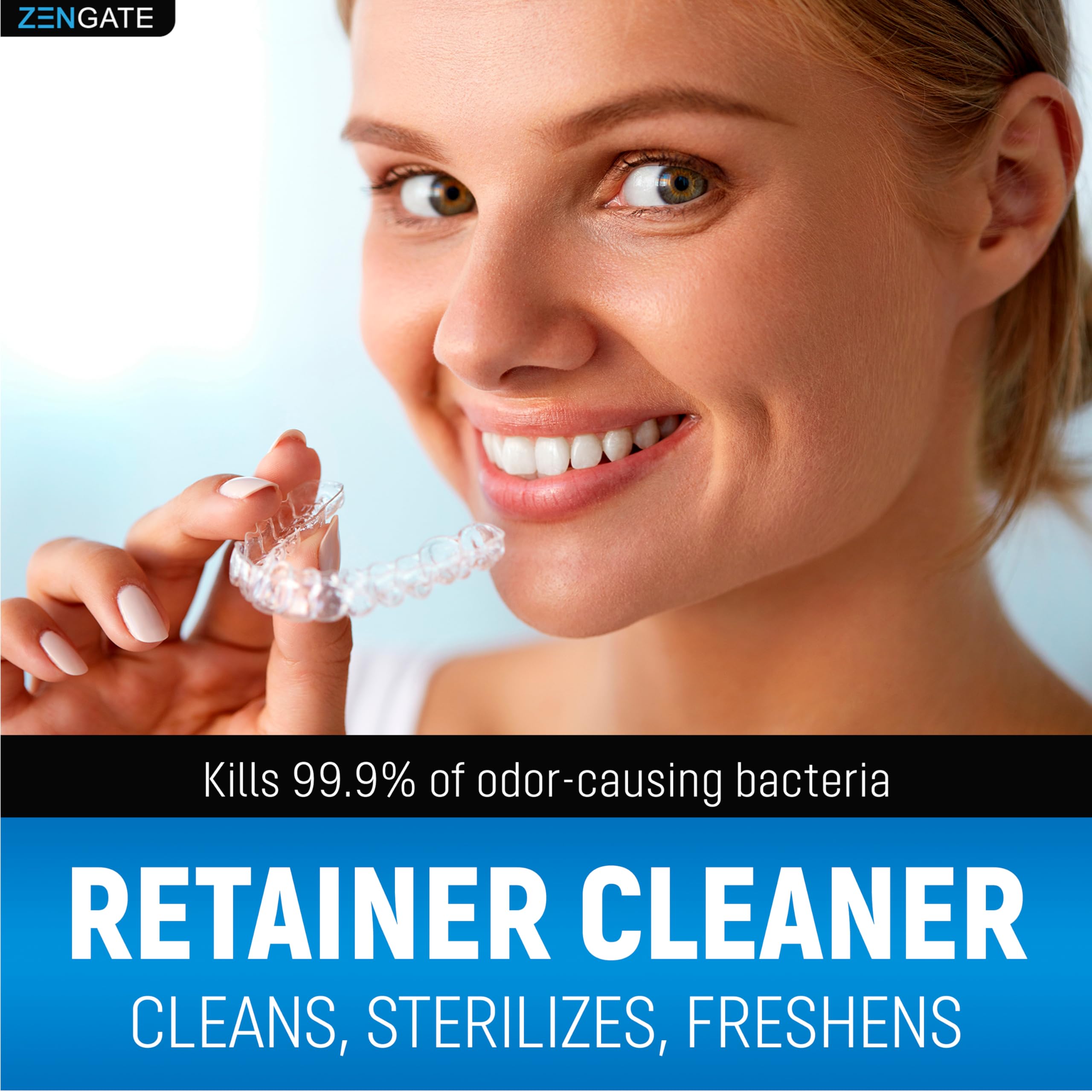 ZENGATE Retainer Cleaner Tablets – 240 Tabs (2 Packs) | 8 Months Supply