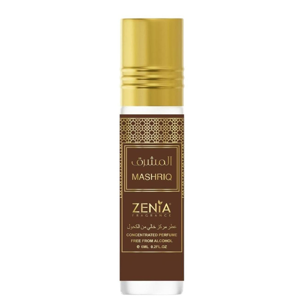 Zenia Mashriq Perfume Oil Roll-On – 6ml | Long-Lasting Cinnamon & Vanilla Fragrance