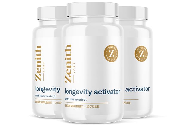 Zenith Labs Longevity Activator: Anti-Aging Supplement with Resveratrol | 3 Pack