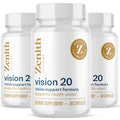 Zenith Labs Vision 20 Eye Vitamins – Lutein, Zeaxanthin & Bilberry – Supports Eye Comfort – Carotenoid Blend – 3 Pack