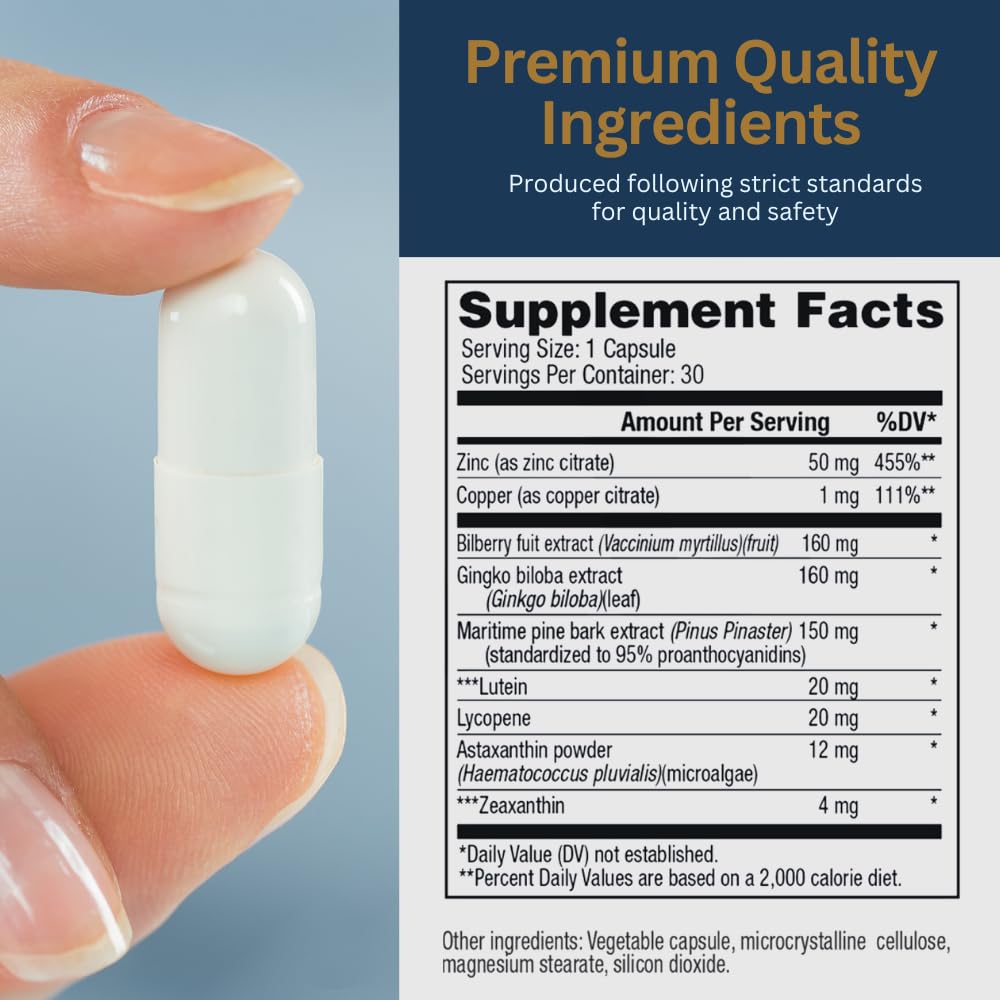 Zenith Labs Vision 20 Eye Vitamins – Lutein, Zeaxanthin & Bilberry – Supports Eye Comfort – Carotenoid Blend – 3 Pack