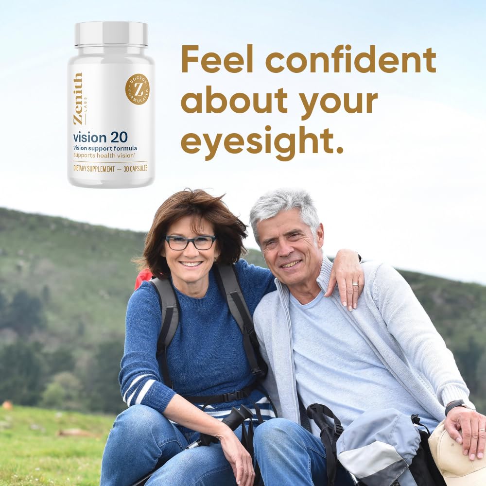 Zenith Labs Vision 20 Eye Vitamins – Lutein, Zeaxanthin & Bilberry – Supports Eye Comfort – Carotenoid Blend – 3 Pack