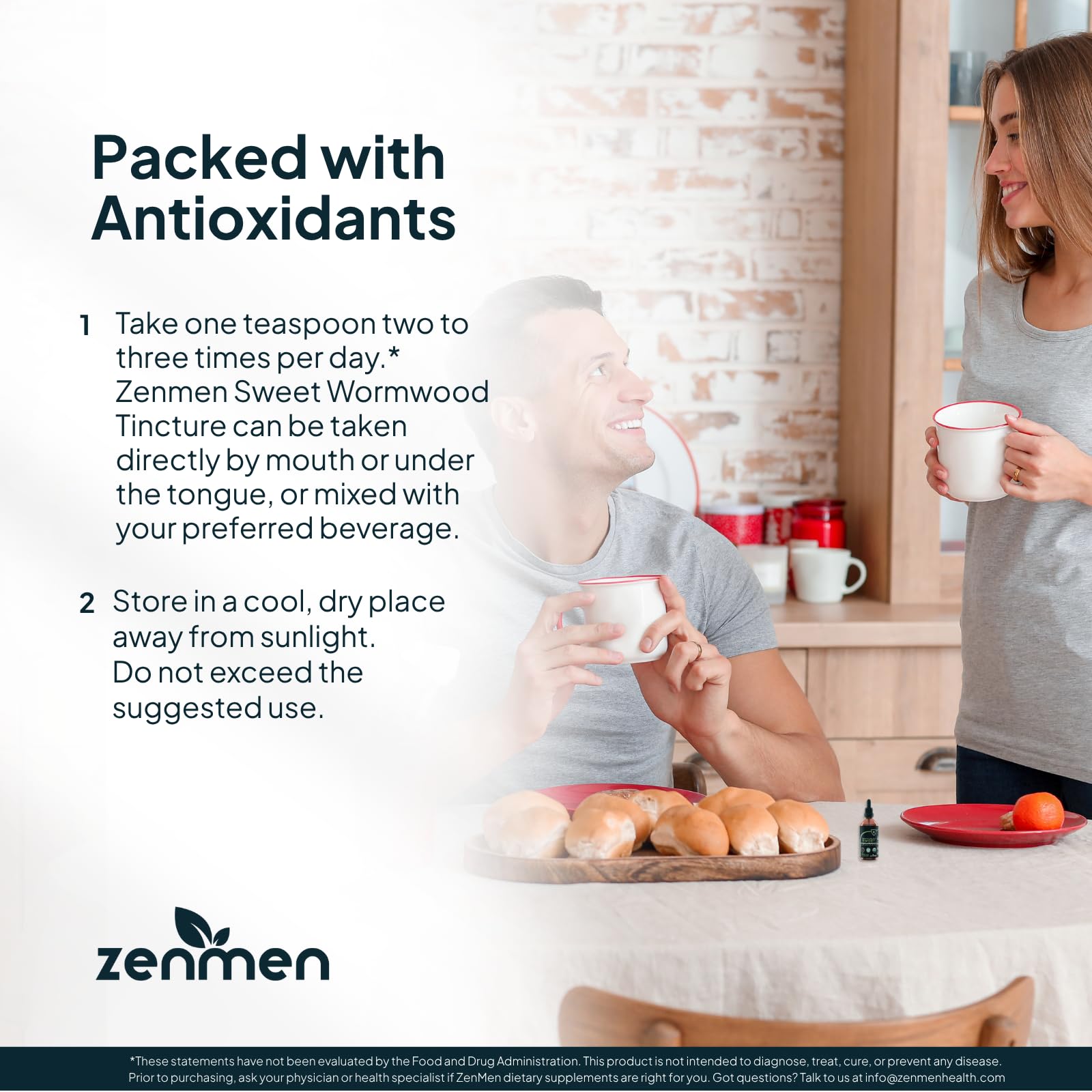 Zenmen Organic Sweet Wormwood Extract (Artemisia Annua) — Immune Support & Antioxidants | 2.32 oz / 60 ml, Vegan, Made in USA
