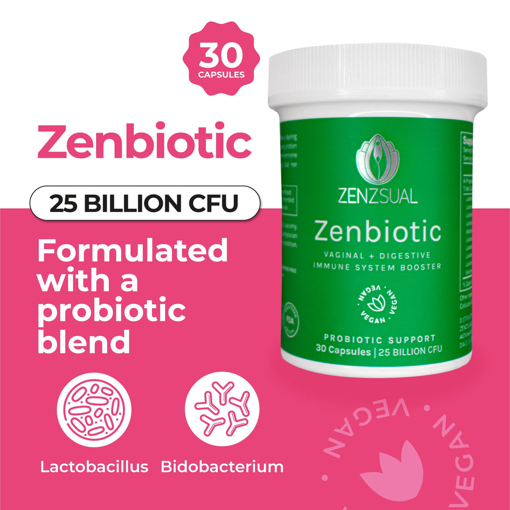 ZENZSUAL Zenbiotic Probiotics for Women – 25B CFU, Vaginal Health & pH Balance | 30 Vegan Capsules