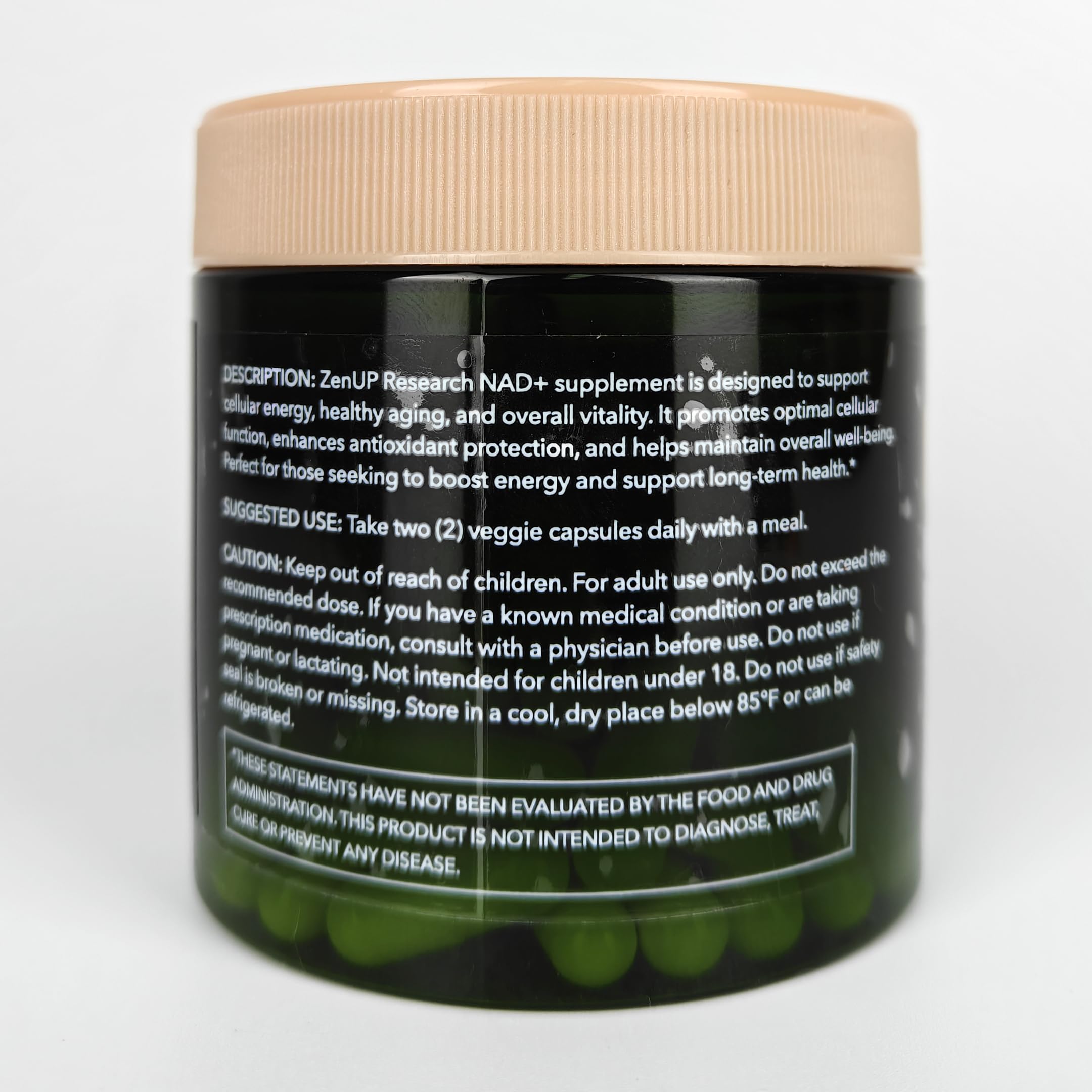 ZenUP NAD+ Supplement | 1100mg Liposomal NR with Resveratrol & Quercetin | Energy & Skin Support | 120 Caps