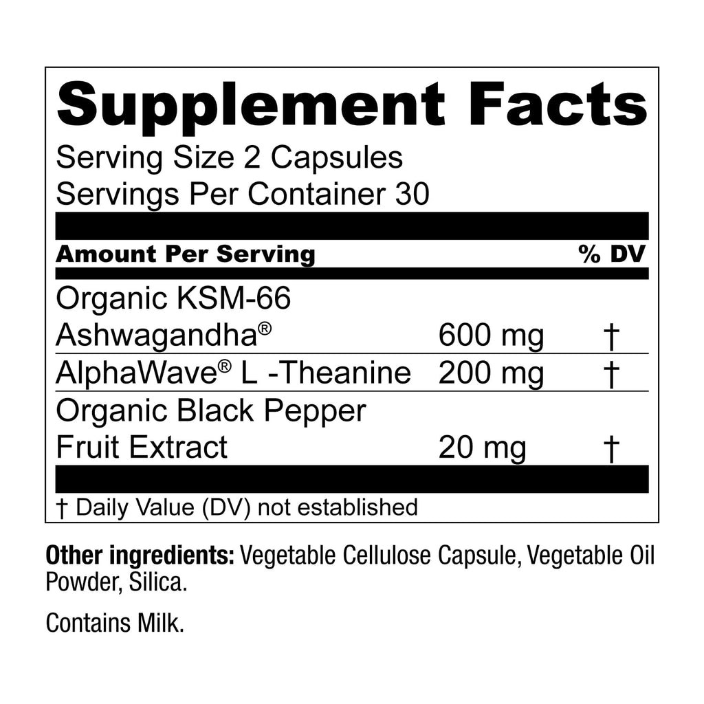 Live Conscious KSM-66 Ashwagandha with L-Theanine & AlphaWave – ZenWell 2-Pack (60 Capsules)