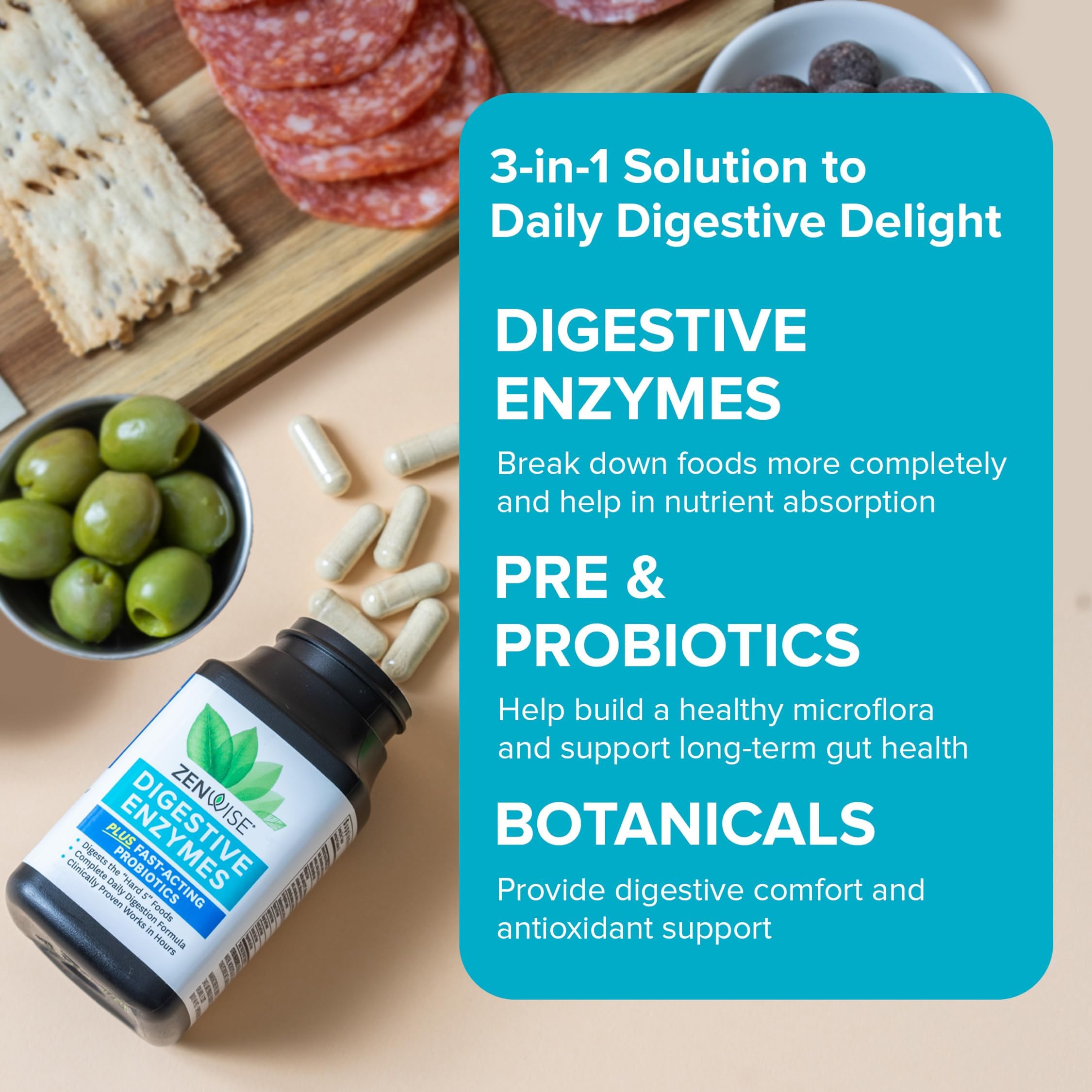 Zenwise Health Digestive Enzymes for Gut Health & Bloating Relief - 100 Count