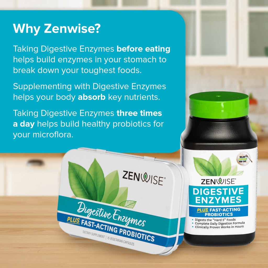 Zenwise Health Digestive Enzymes for Gut Health & Bloating Relief - 100 Count