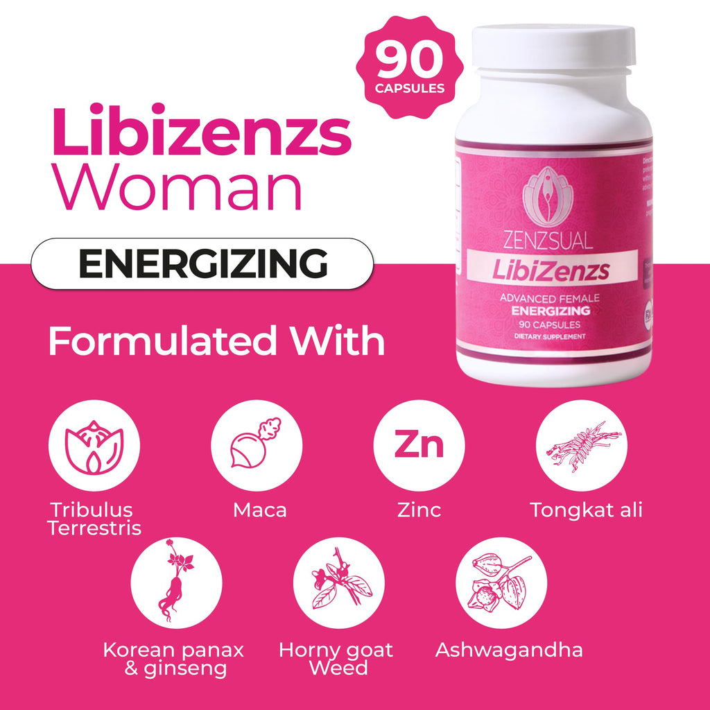 ZENZSUAL Libizenzs – Plant-Based Energy Support for Women | Caffeine-Free with Maca, Ashwagandha & Ginseng