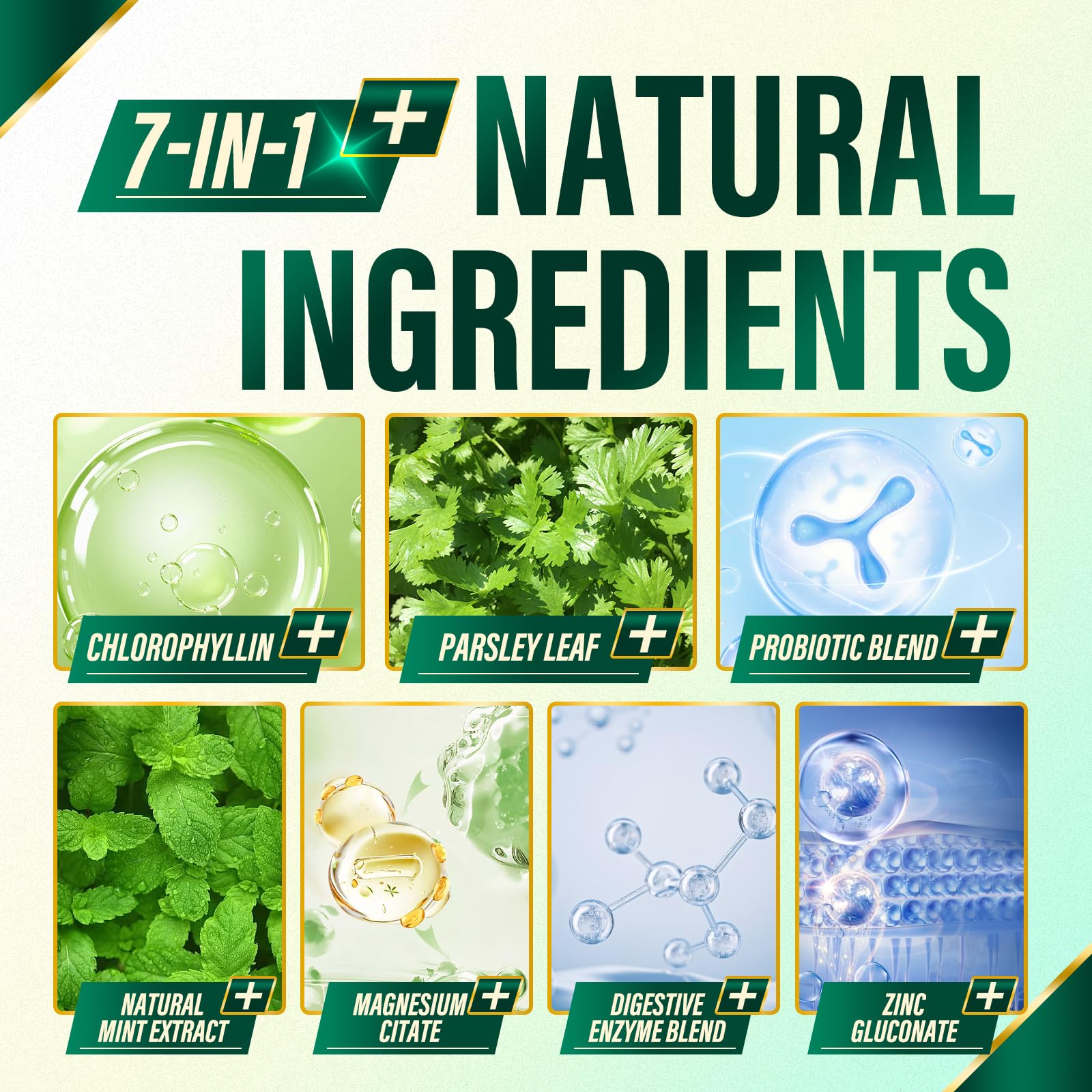 Zero Breath Bad Breath Capsules – 7-in-1 Breath Freshener | Organic Chlorophyllin, Probiotics, Mint