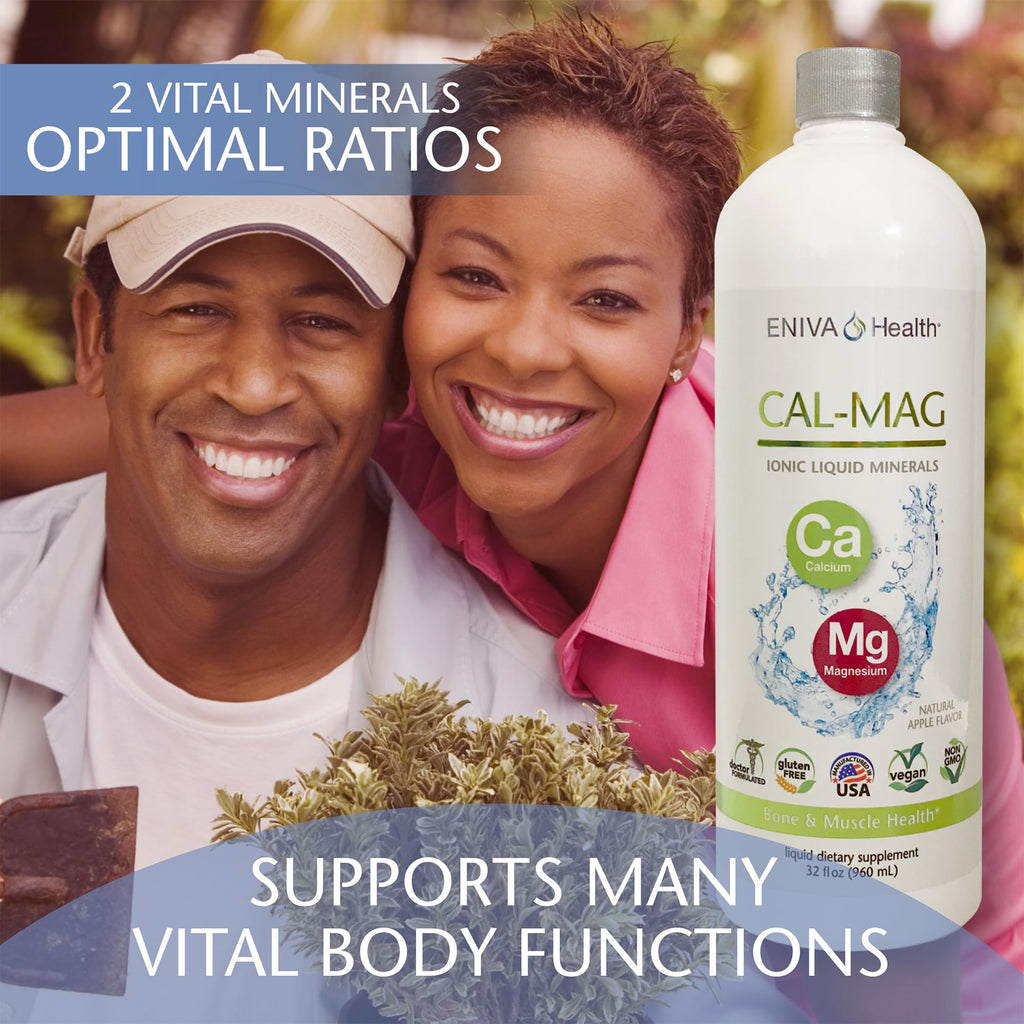 Liquid Ionic Calcium Magnesium Supplement (32oz) – Healthy Bones, Hair & Nails | Eniva Health