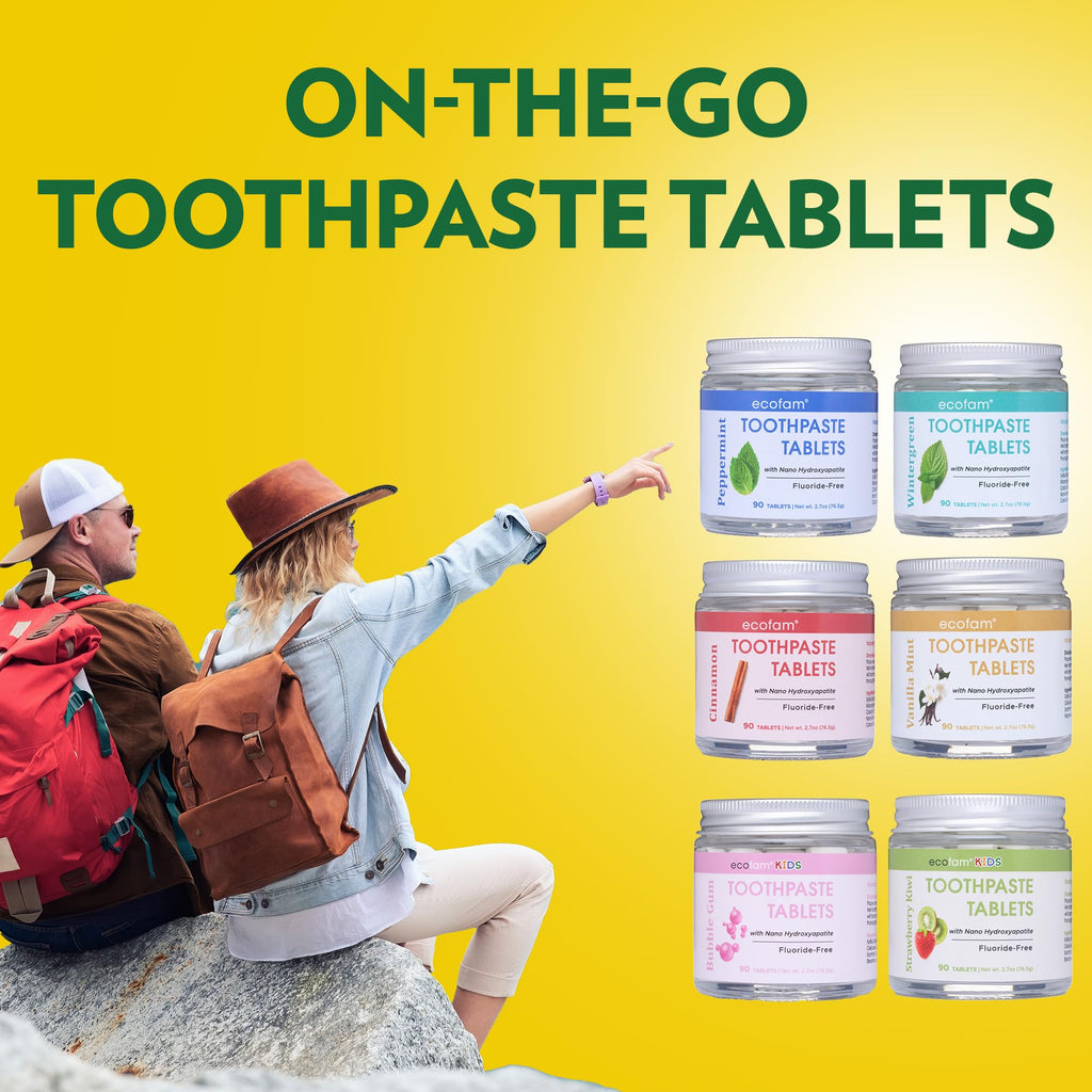 Toothpaste Tablets Cinnamon – Nano Hydroxyapatite, Fluoride Free | 350 Tabs | Ecofam