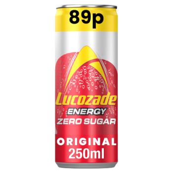 24 x Lucozade Zero Original Can - 250ML
