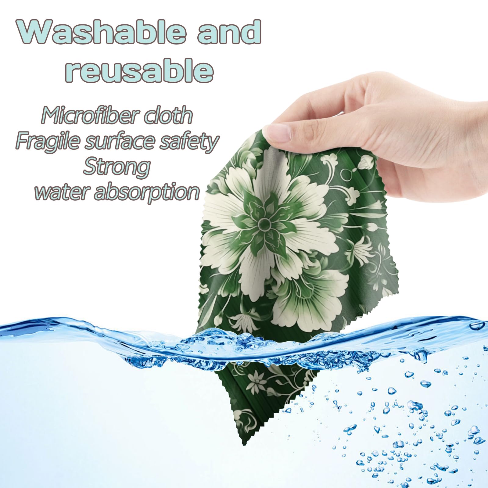 Zewurtuw 6-Pack Microfiber Glasses Cleaning Cloths – 6.3x6.3 in – Green