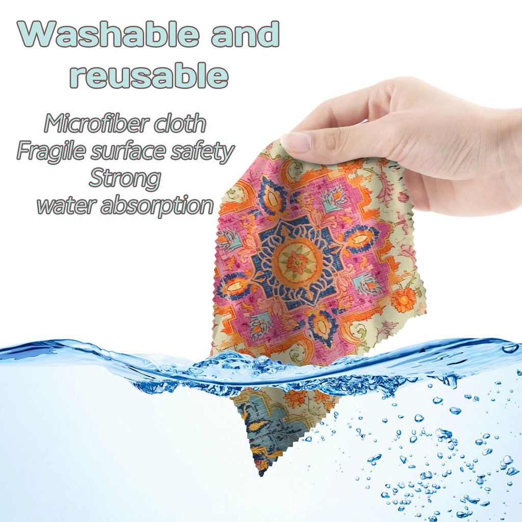 Zewurtuw 6 Pack Glasses Cleaning Cloths – Microfiber Eyeglass Lens Cleaning Cloths (6.3 x 6.3 in) Green/Blue