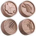 4 Pack Wood Essential Oil Diffusers – Car Aromatherapy, Round Wood Grain (Brown)