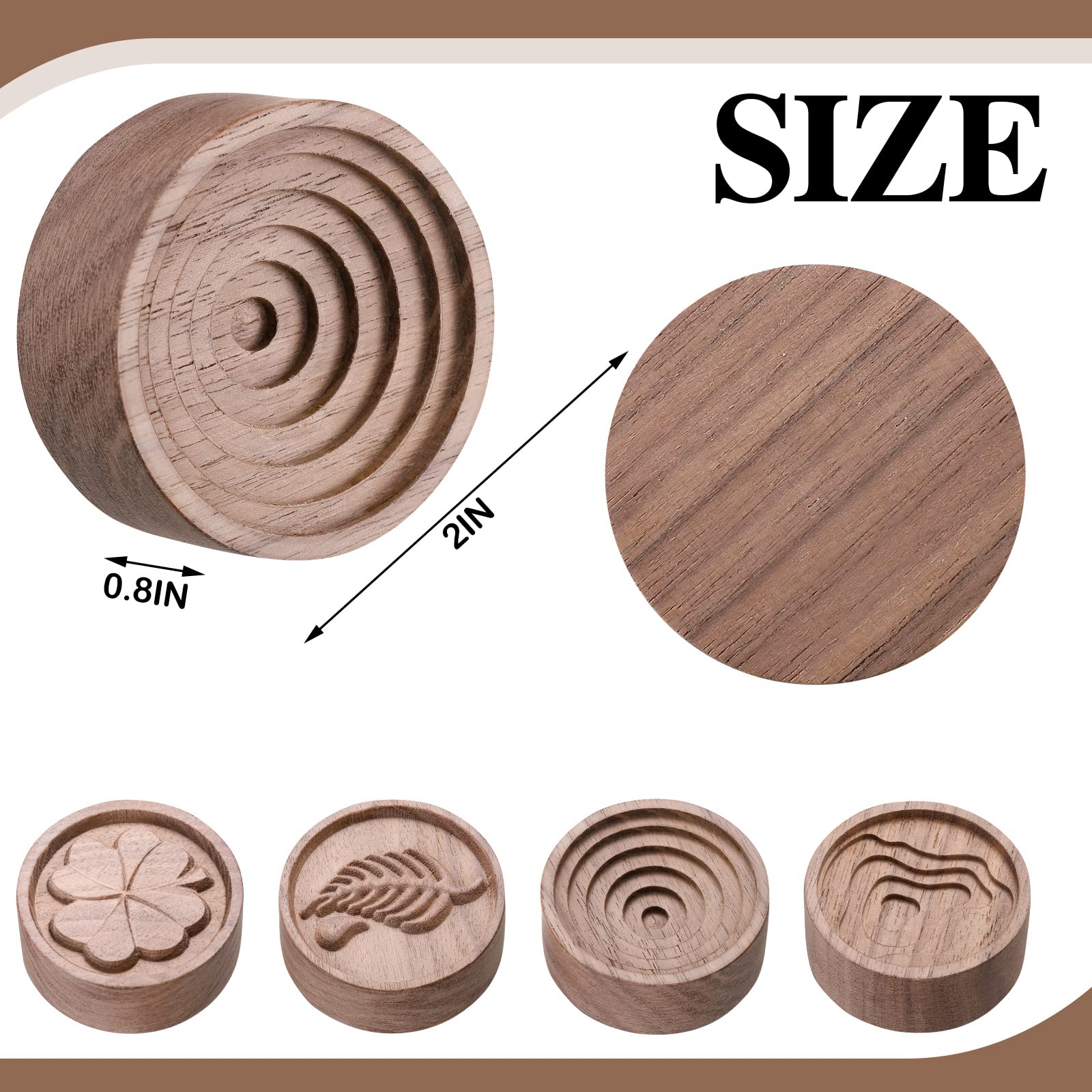 4 Pack Wood Essential Oil Diffusers – Car Aromatherapy, Round Wood Grain (Brown)
