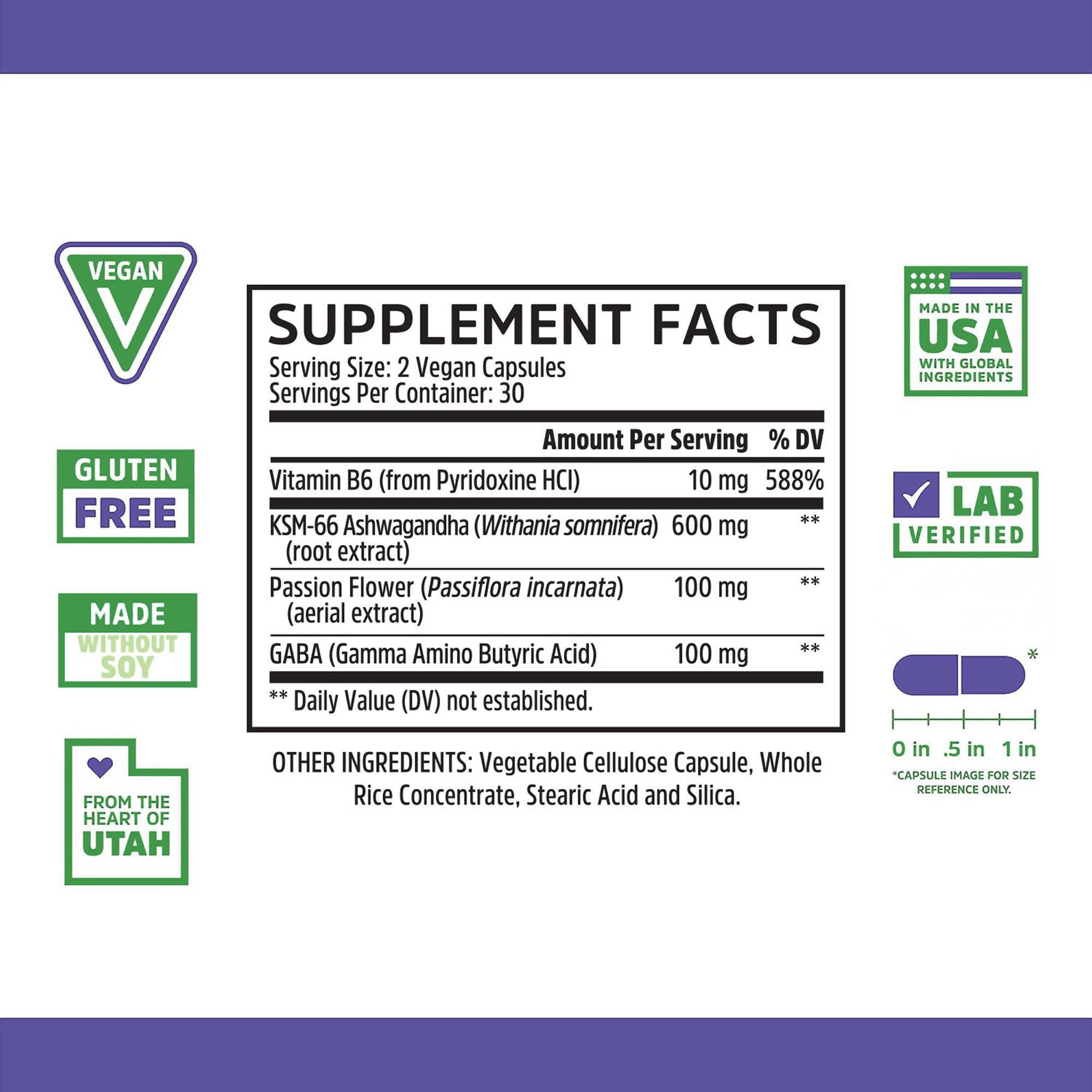 Zhou Calm Now – Calm Supplement for Women & Men | GABA, Ashwagandha & Focus Support | 60 Veggie Capsules