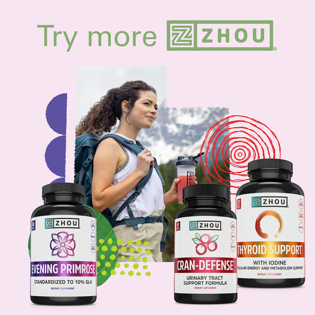 Zhou Cran-Defense: Cranberry + D-Mannose Pills for Urinary Tract Health | 60 Veggie Capsules