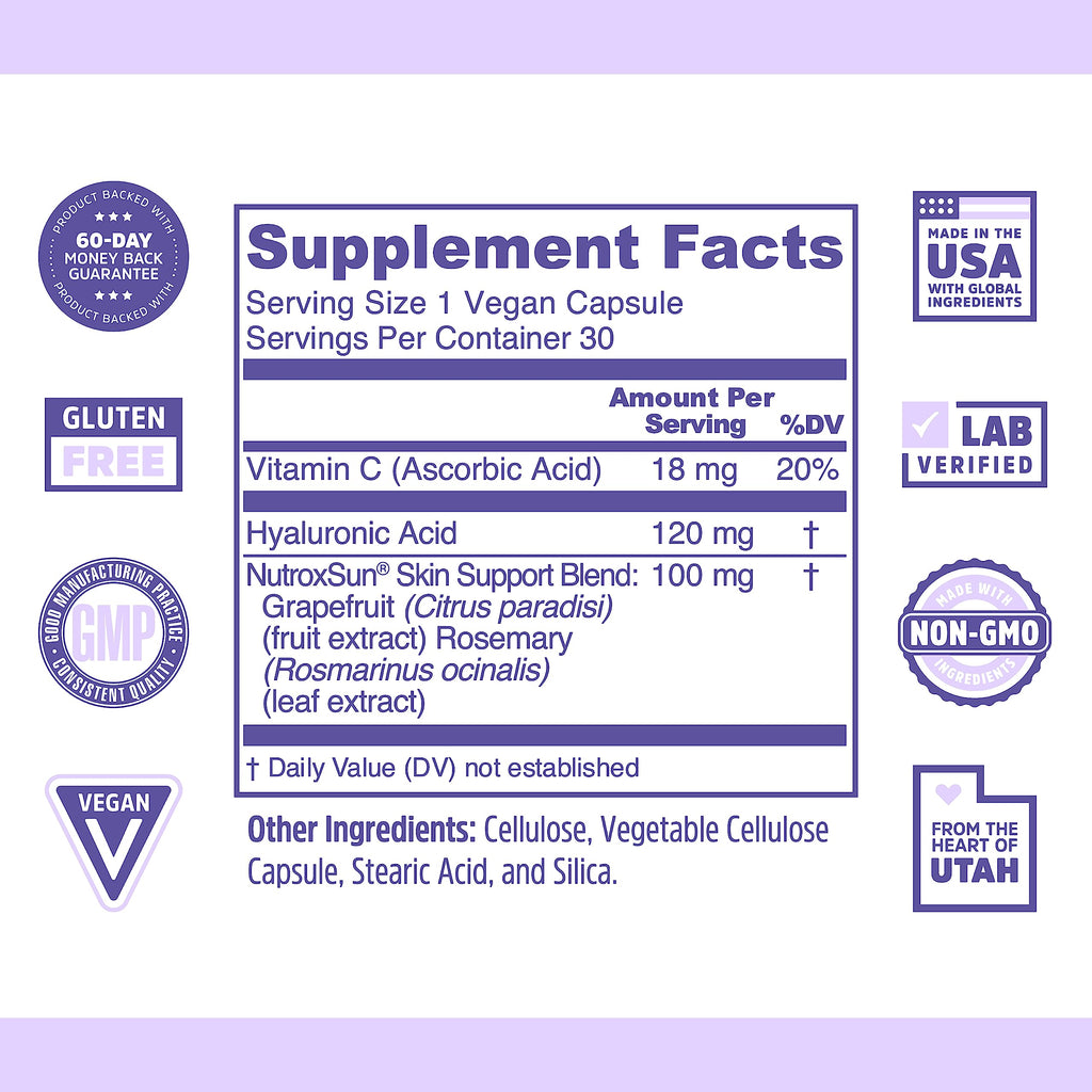 Zhou Glowfluence – Hyaluronic Acid Supplement with Vitamin C & Antioxidants