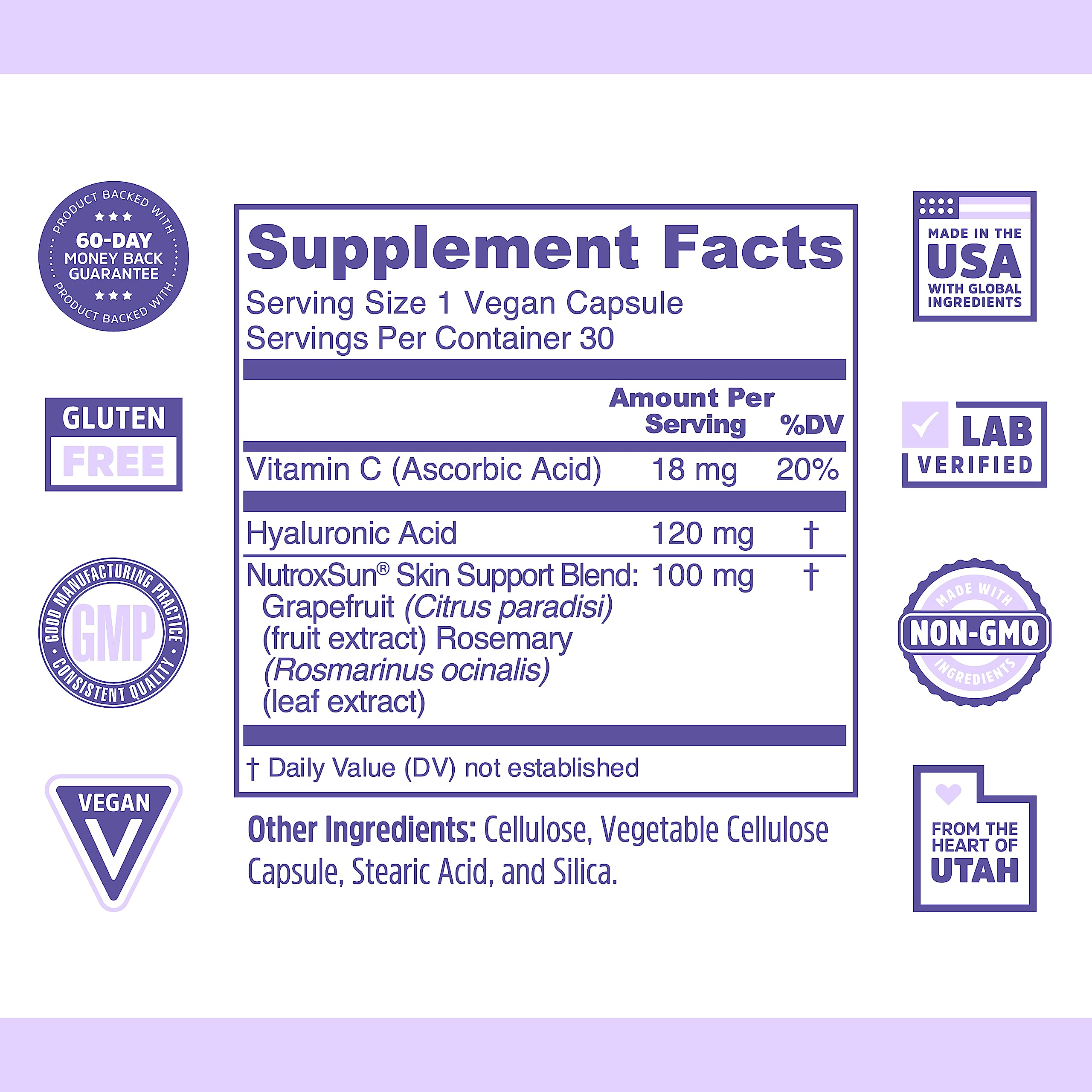 Zhou Glowfluence – Hyaluronic Acid Supplement with Vitamin C & Antioxidants