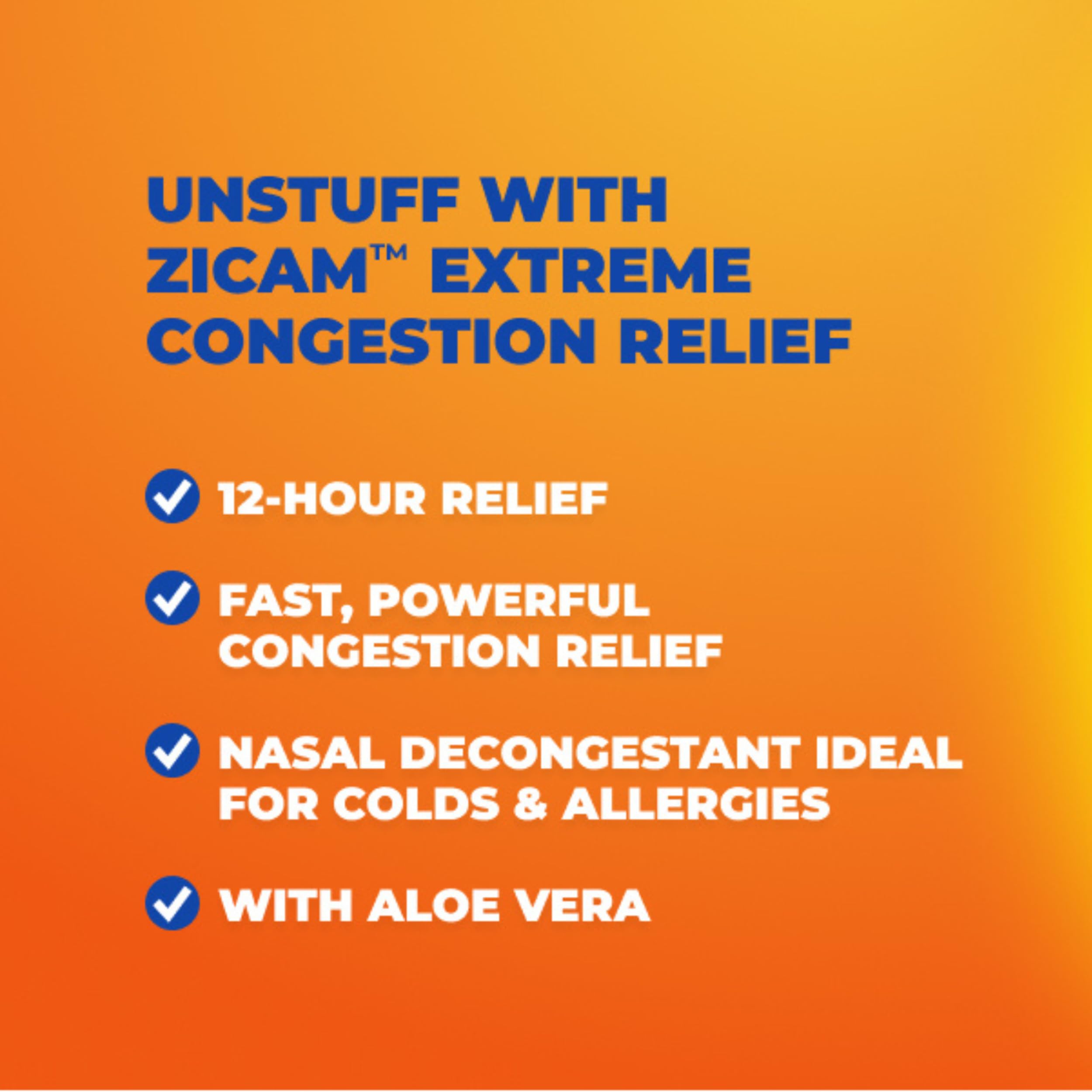 Zicam Extreme Congestion Relief No-Drip Nasal Spray with Aloe Vera, 0.5 oz | Up to 12 Hours