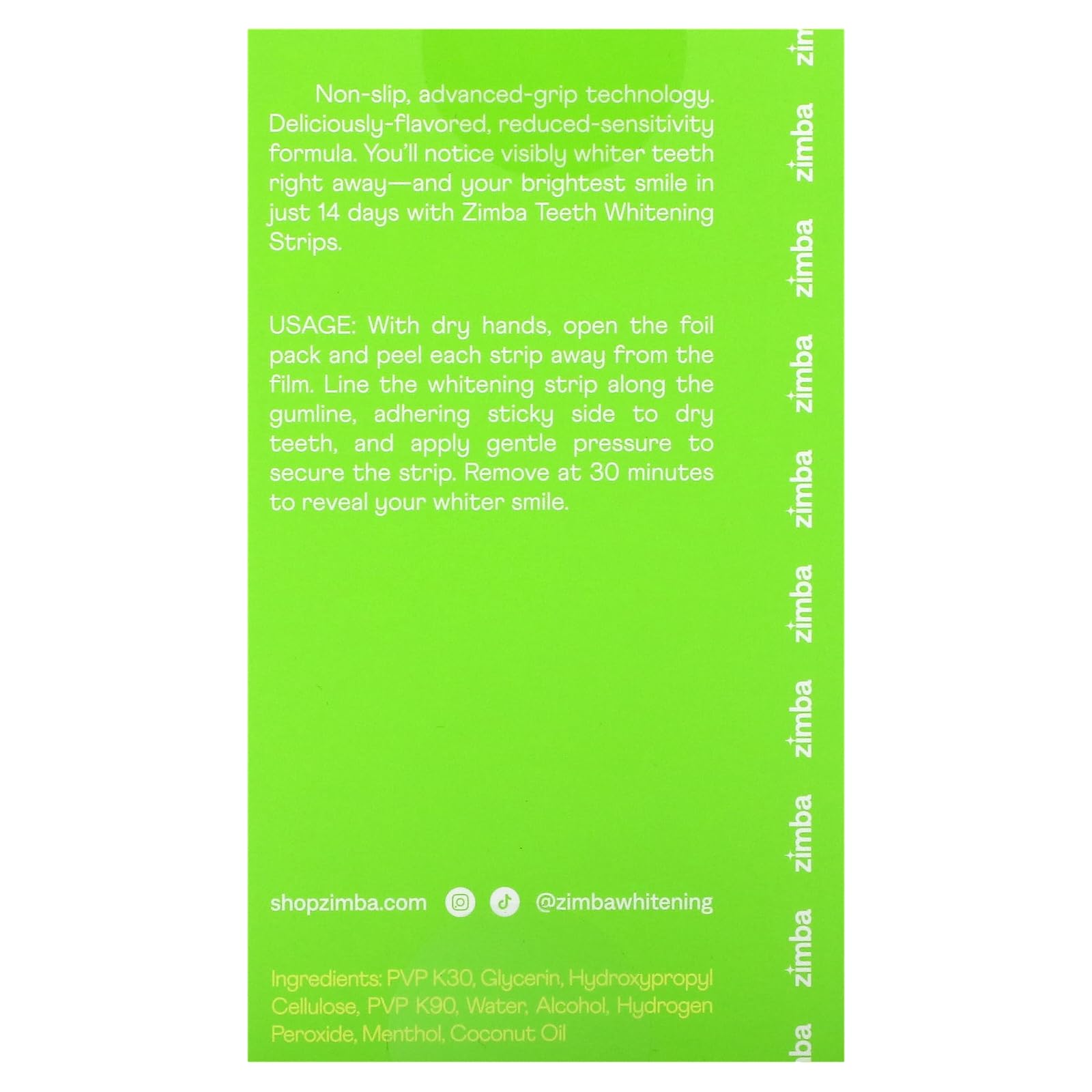 Zimba Coconut Flavored Teeth Whitening Strips – Vegan, Enamel Safe