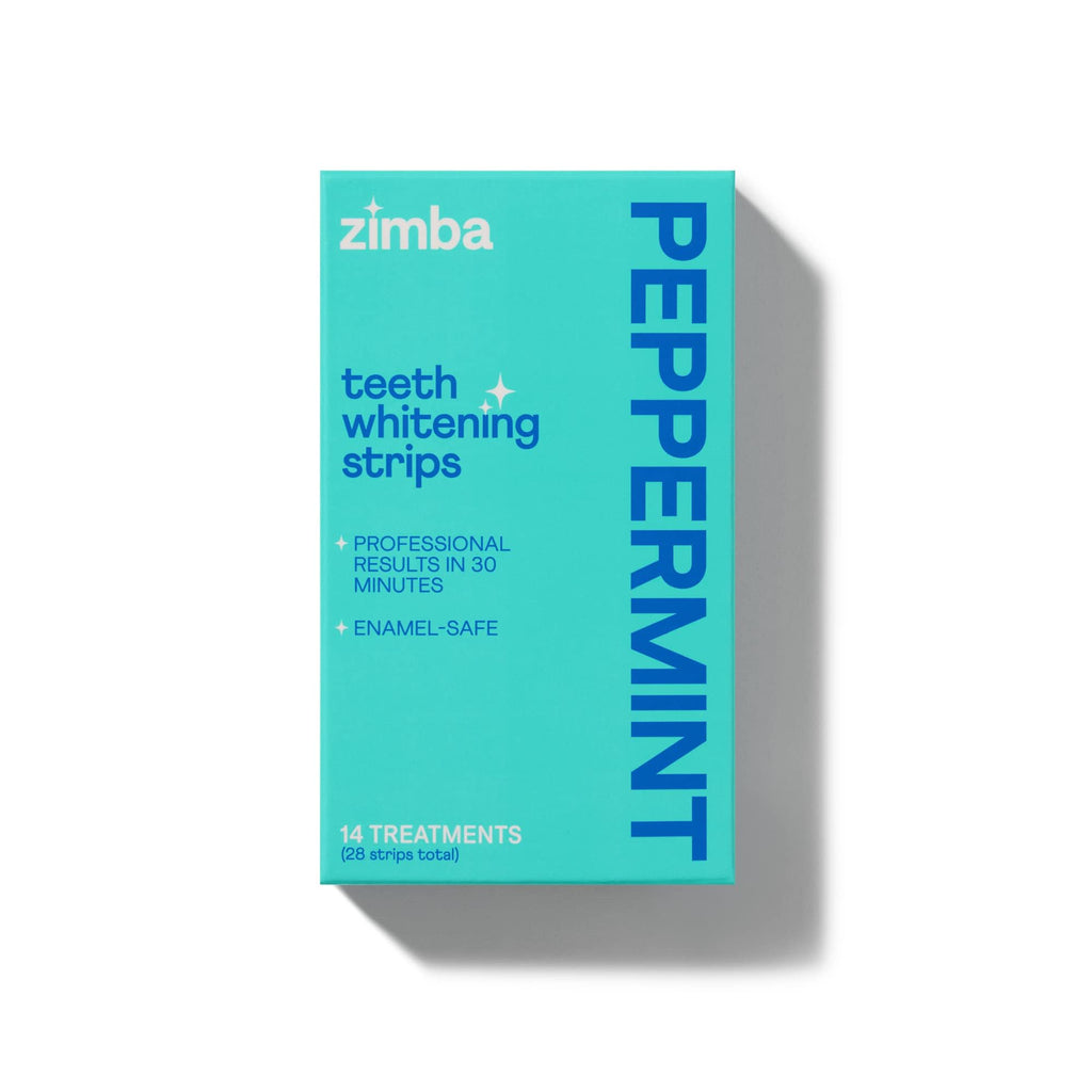 Zimba Peppermint Teeth Whitening Strips – Vegan, Enamel Safe, 14-Day Treatment