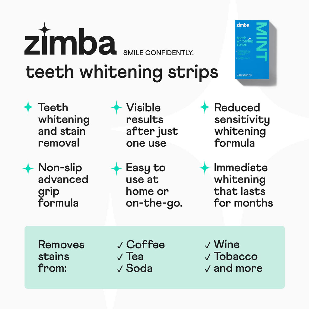 Zimba Watermelon Teeth Whitening Strips — Vegan & Enamel Safe