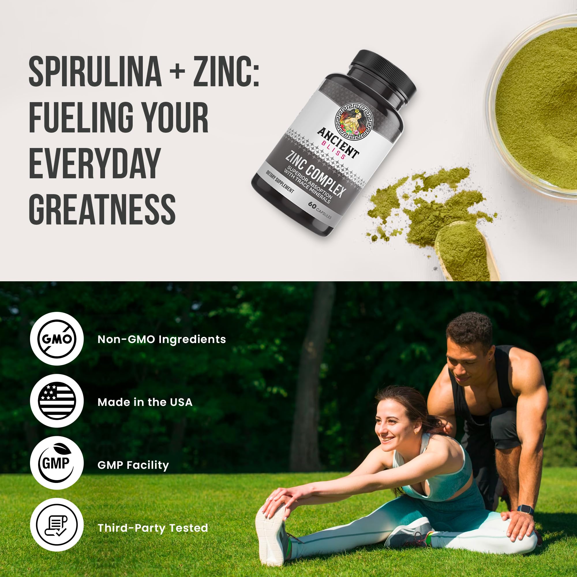 Zinc Complex Capsules with Enhanced Absorption – Immune Support | Ancient Bliss (60 Caps)