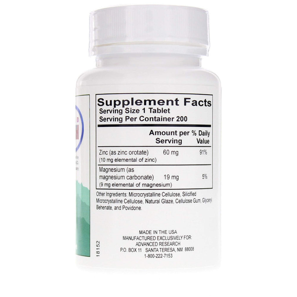 Zinc Orotate 60 mg – 200 Tabs (Pack of 2) | Zinc Supplement