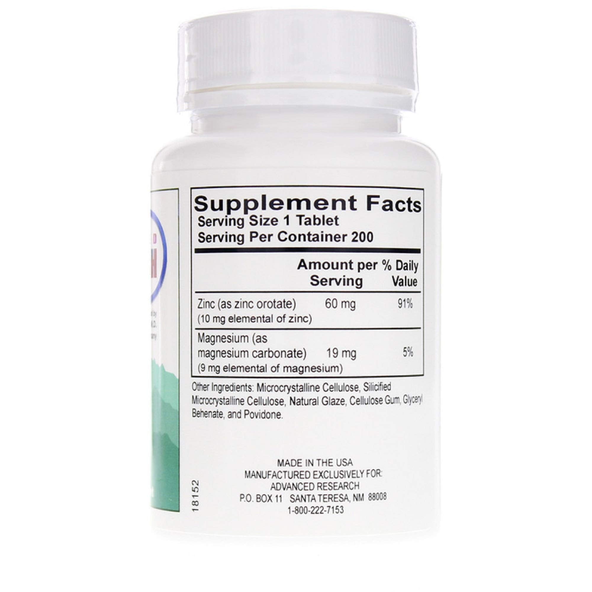 Zinc Orotate 60 mg – 200 Tabs (Pack of 2) | Zinc Supplement