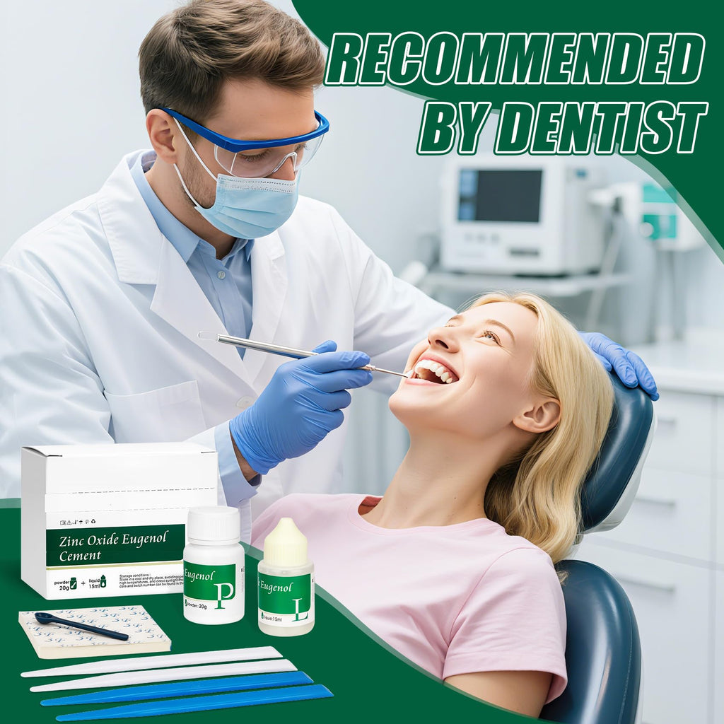 Zinc Oxide Eugenol Dental Cement Kit for Temporary Crowns and Bridges