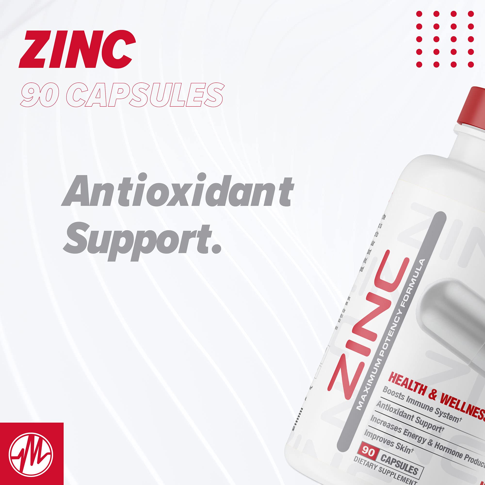 Zinc Supplement by Metabolic Nutrition 75mg, 90 Capsules | Immune Support
