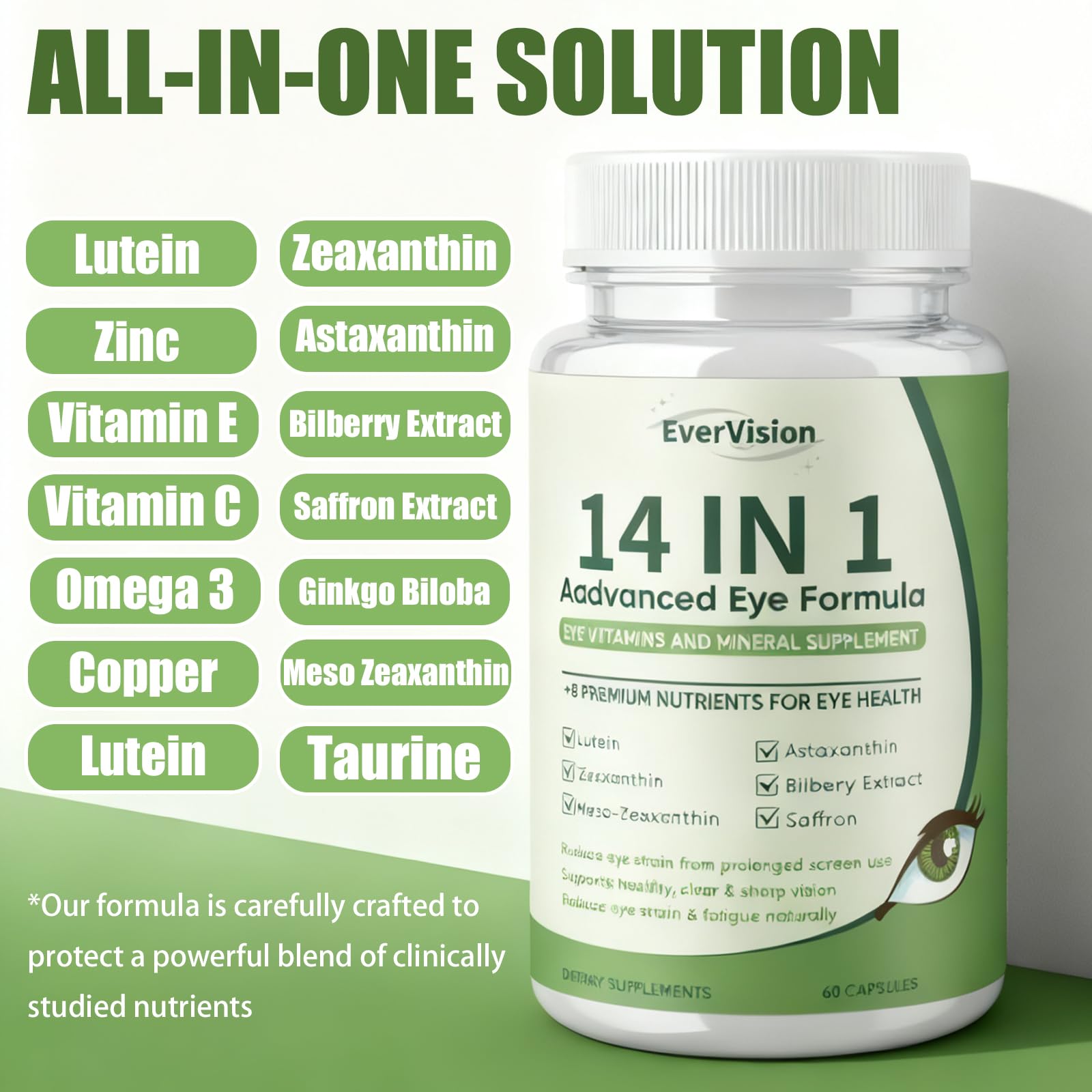EVERVISION 14-in-1 Eye Formula - Vitamin & Mineral Eye Supplement (60ct)